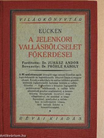 A jelenkori vallásbölcselet főkérdései