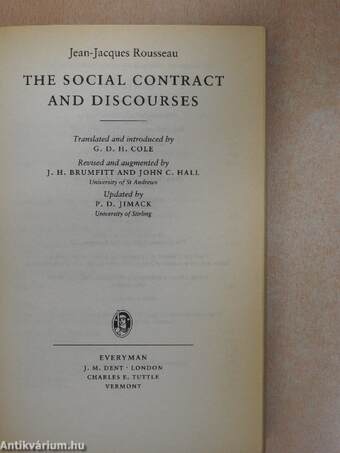 The social contract and discourses