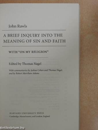 A Brief Inquiry into the Meaning of Sin and Faith