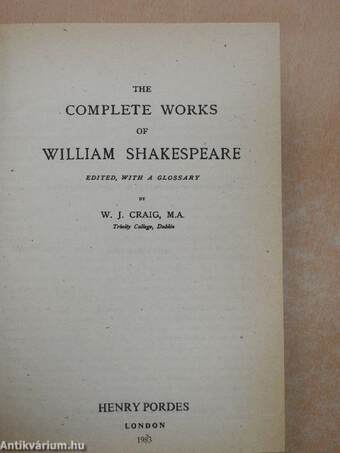 The complete works of William Shakespeare