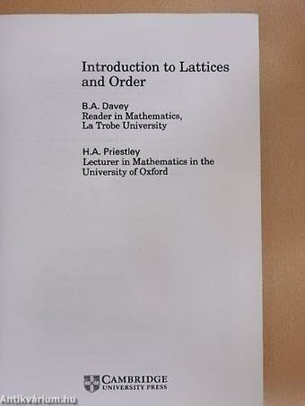 Introduction to Lattices and Order