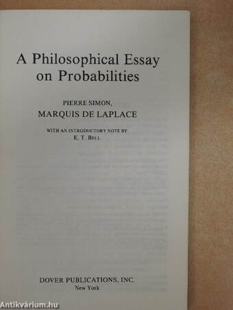 A Philosophical Essay on Probabilities