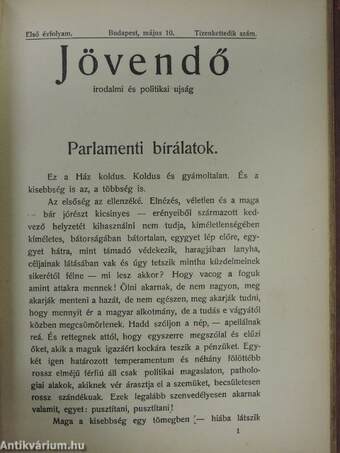 Jövendő 1903. április 26. - május 10.