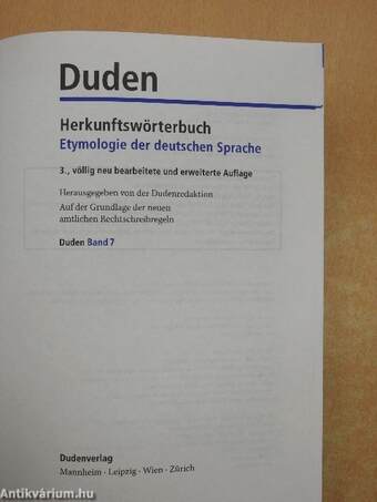 Duden 7 - Das Herkunftswörterbuch