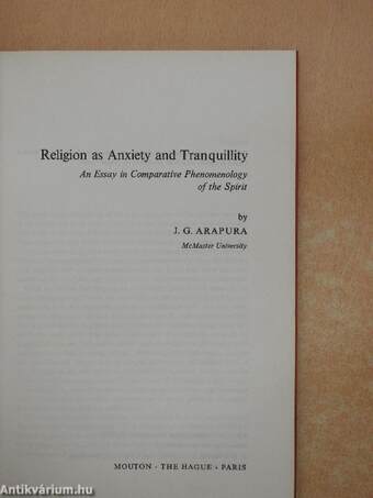 Religion as Anxiety and Tranquillity