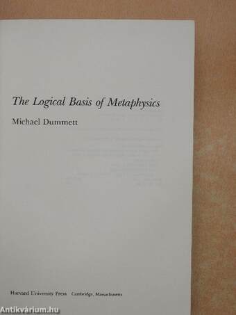 The Logical Basis of Metaphysics