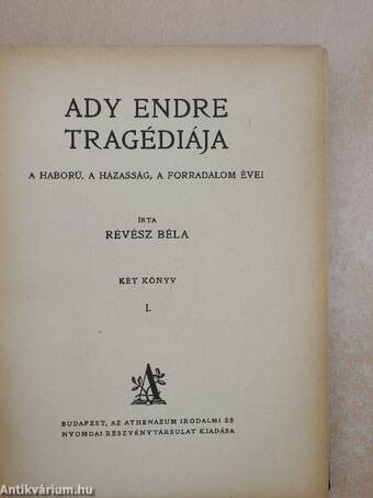 Ady Endre tragédiája I. (töredék)