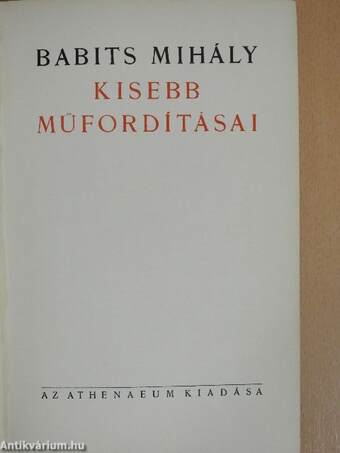 Babits Mihály kisebb műfordításai