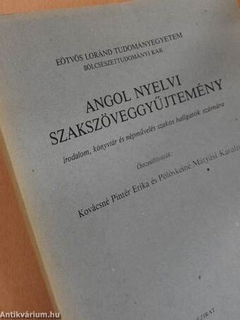 Angol nyelvi szakszöveggyűjtemény