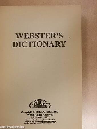 Webster's Dictionary