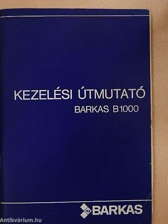 Kezelési útmutató Barkas B1000 1978-as kiadás