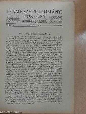 Természettudományi Közlöny 1930. januárius 15.