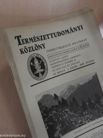 Természettudományi Közlöny 1930. januárius 1.