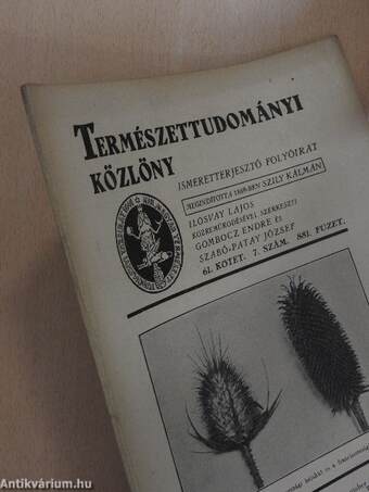 Természettudományi Közlöny 1929. április 1.