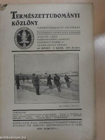 Természettudományi Közlöny 1929. március 1.