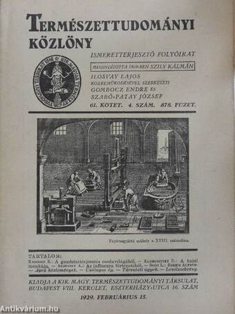 Természettudományi Közlöny 1929. februárius 15.