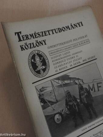 Természettudományi Közlöny 1929. szeptember 15.