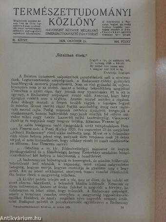 Természettudományi Közlöny 1929. október 15.