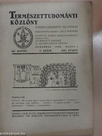 Természettudományi Közlöny 1928. május 1.