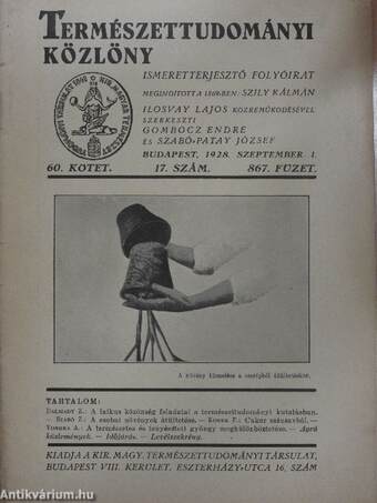 Természettudományi Közlöny 1928. szeptember 1.