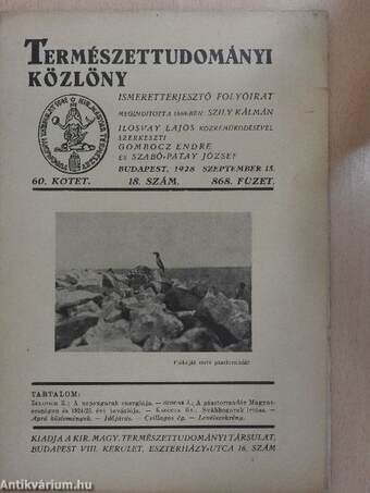 Természettudományi Közlöny 1928. szeptember 15.