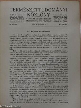 Természettudományi Közlöny 1928. november 15.