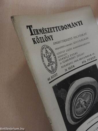 Természettudományi Közlöny 1928. december 15.