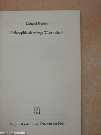 Philosophie als strenge Wissenschaft