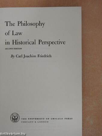 The Philosophy of Law in Historical Perspective