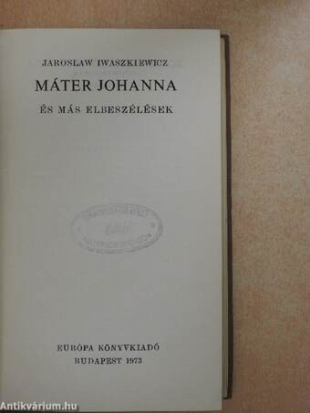 Máter Johanna és más elbeszélések