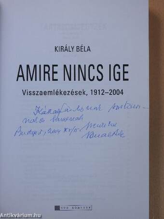 Amire nincs ige (dedikált példány)