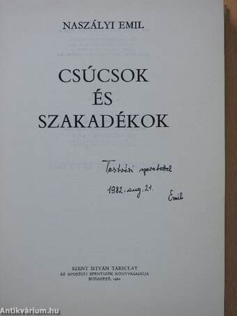 Csúcsok és szakadékok (dedikált példány)