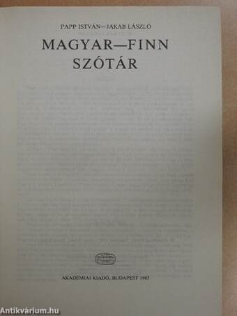 Magyar-finn szótár