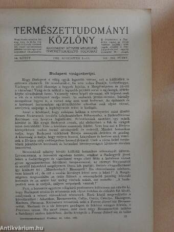 Természettudományi Közlöny 1932. augusztus 1-15.