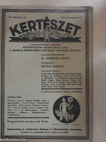 Kertészet 1935. augusztus