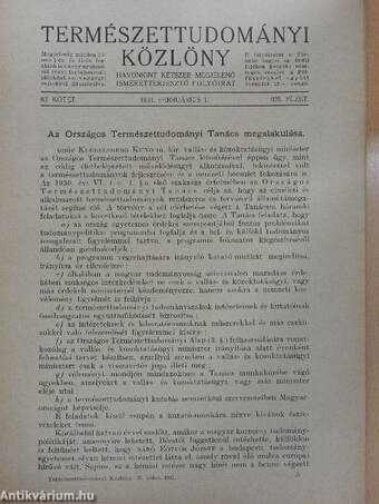 Természettudományi Közlöny 1931. februárius 1.