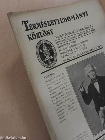 Természettudományi Közlöny 1931. szeptember 1-15.