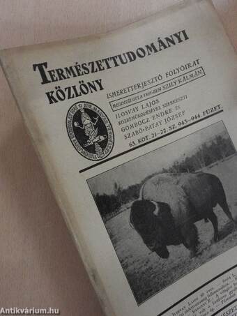 Természettudományi Közlöny 1931. november 1-15.