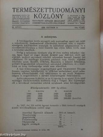 Természettudományi Közlöny 1930. október 15.