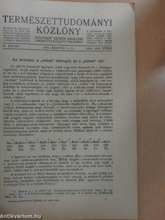 Természettudományi Közlöny 1935. március 1-15.