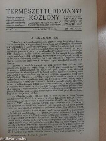 Természettudományi Közlöny 1933. januárius 1-15.