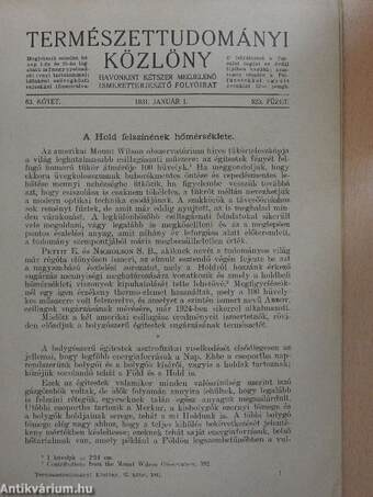 Természettudományi Közlöny 1931. januárius 1.