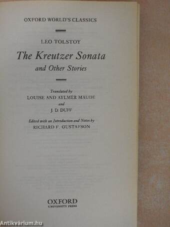 The Kreutzer Sonata and Other Stories