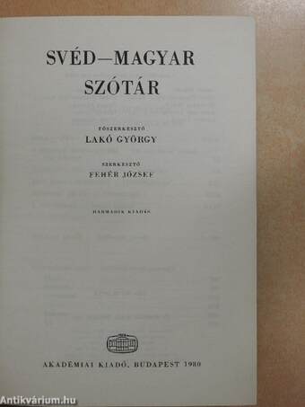 Svéd-magyar szótár