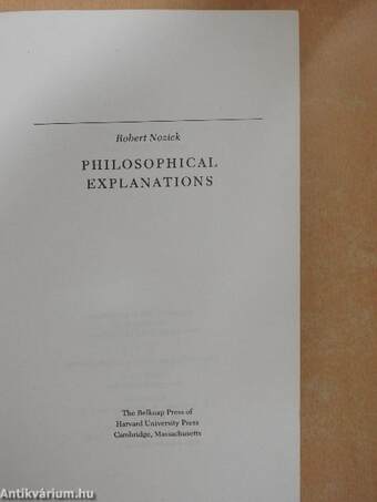 Philosophical Explanations