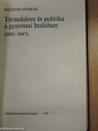 Társadalom és politika a gyarmati Indiában