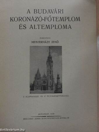 A budavári koronázó-főtemplom és altemploma