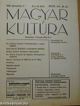Magyar Kultúra 1940. december 5.