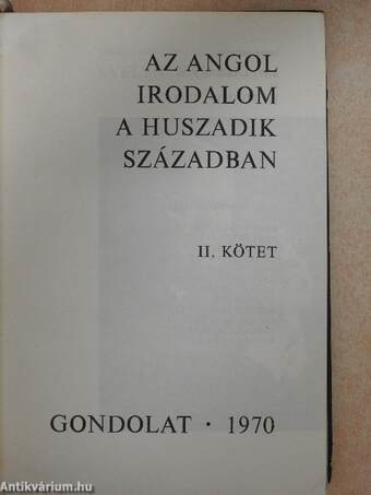 Az angol irodalom a huszadik században II.