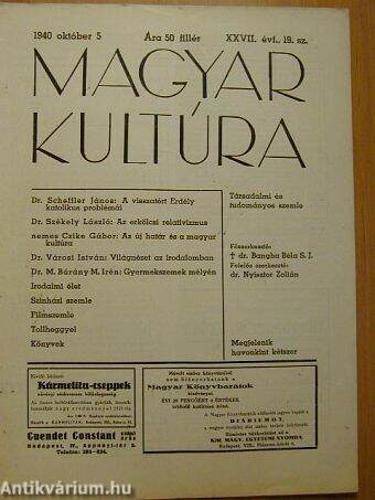 Magyar Kultúra 1940. október 5.